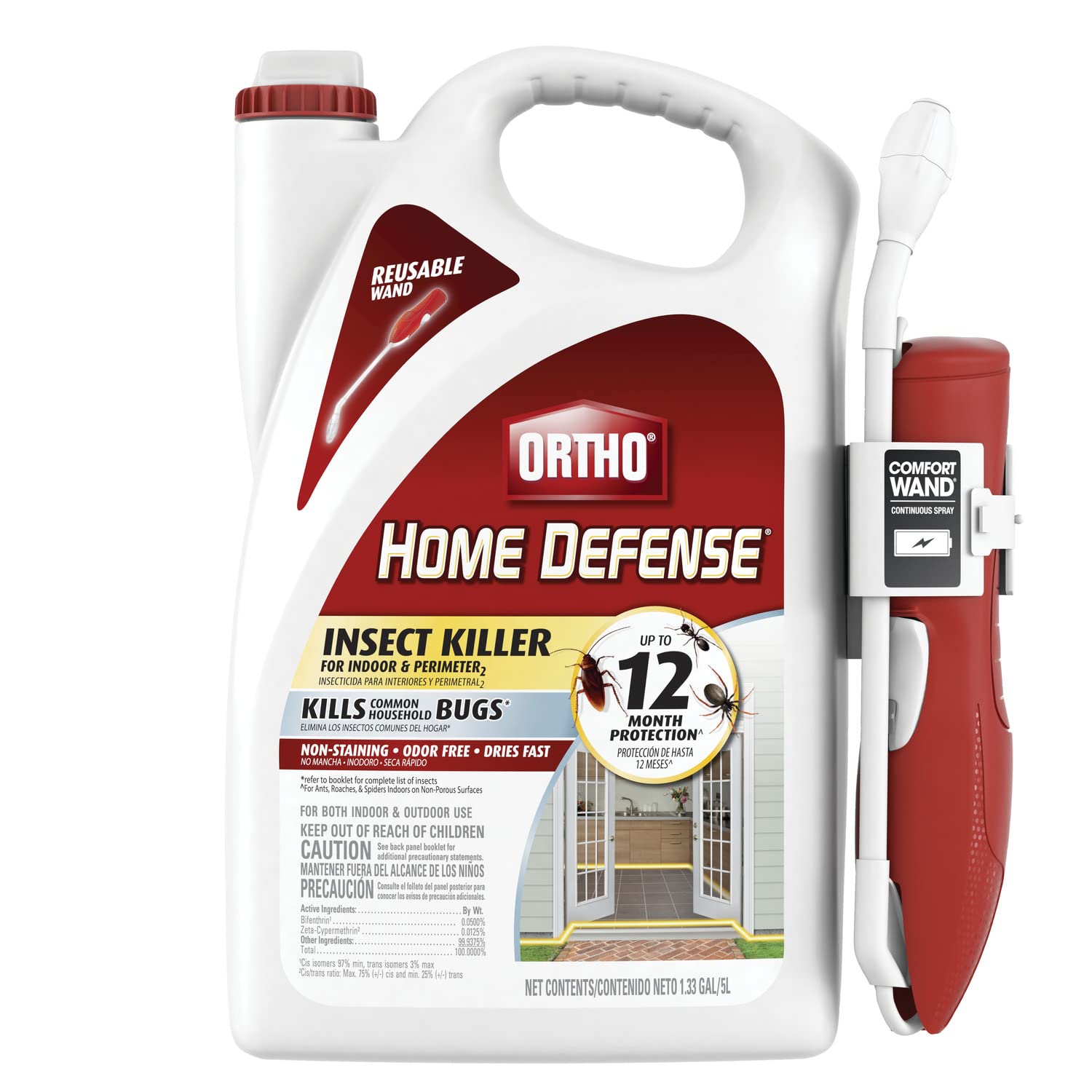 Ortho Home Defense Insect Killer for Indoor & Perimeter2, Wand, 1.33 gal.