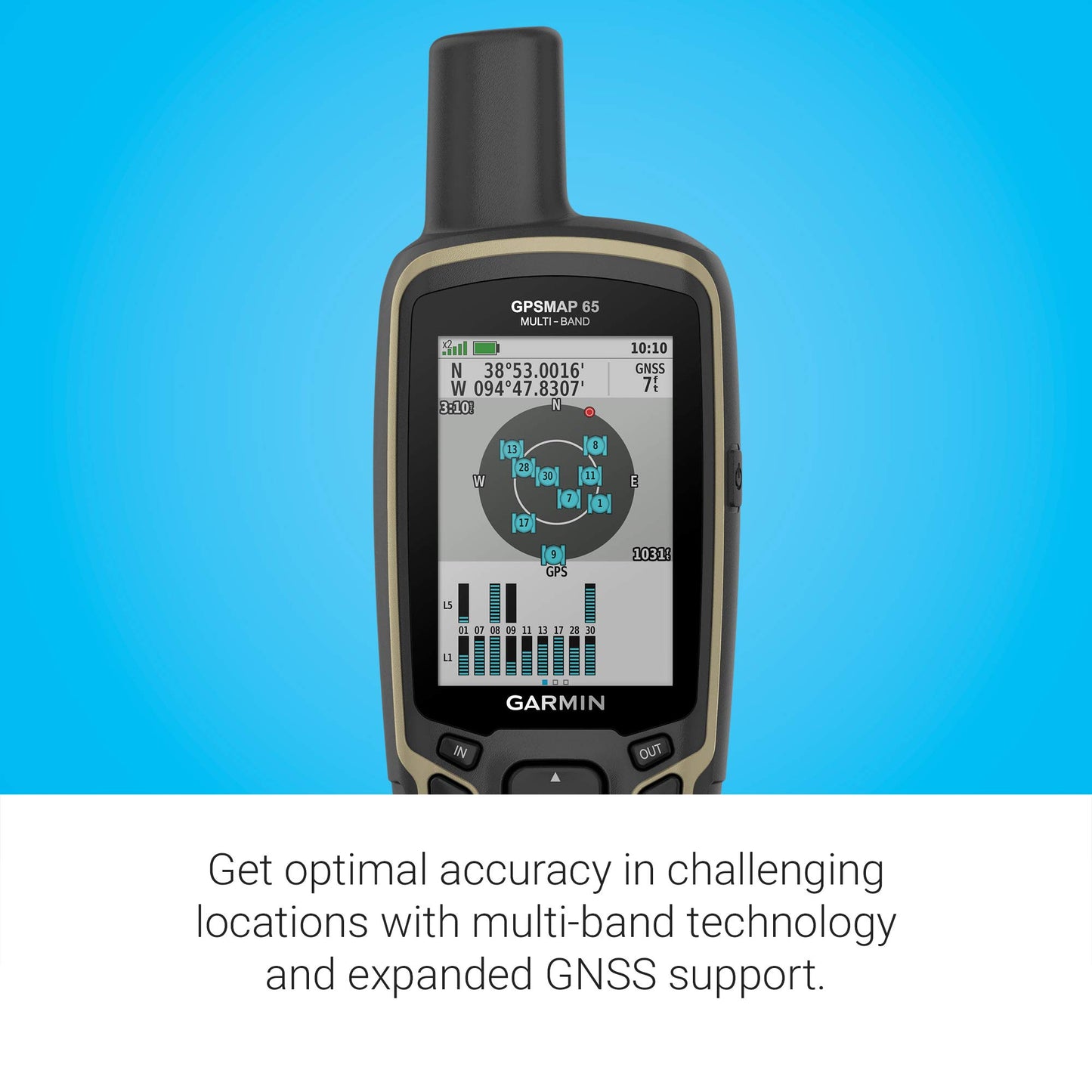 Garmin GPSMAP 65, Button-Operated Handheld with Expanded Satellite Support and Multi-Band