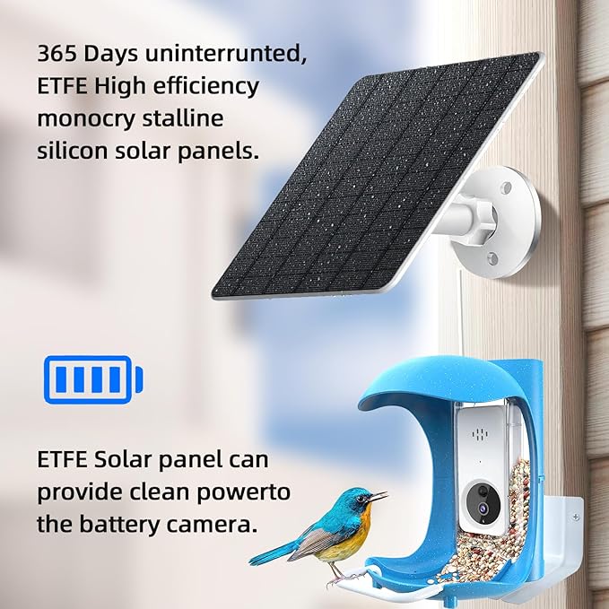 3PC Solar Panel for Security Camera Outdoor, 5W Solar Panel Charger Compatible with Rechargeable Battery Powered Camera, with 9.8ft Cable, Adjustable Wall Mount, IP65 Waterproof (White)