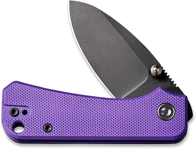 CIVIVI Baby Banter Pocket Folding Knife for EDC, 2.34" Blade Small Knife with Titanium Thumb Stud Opener (Purple)