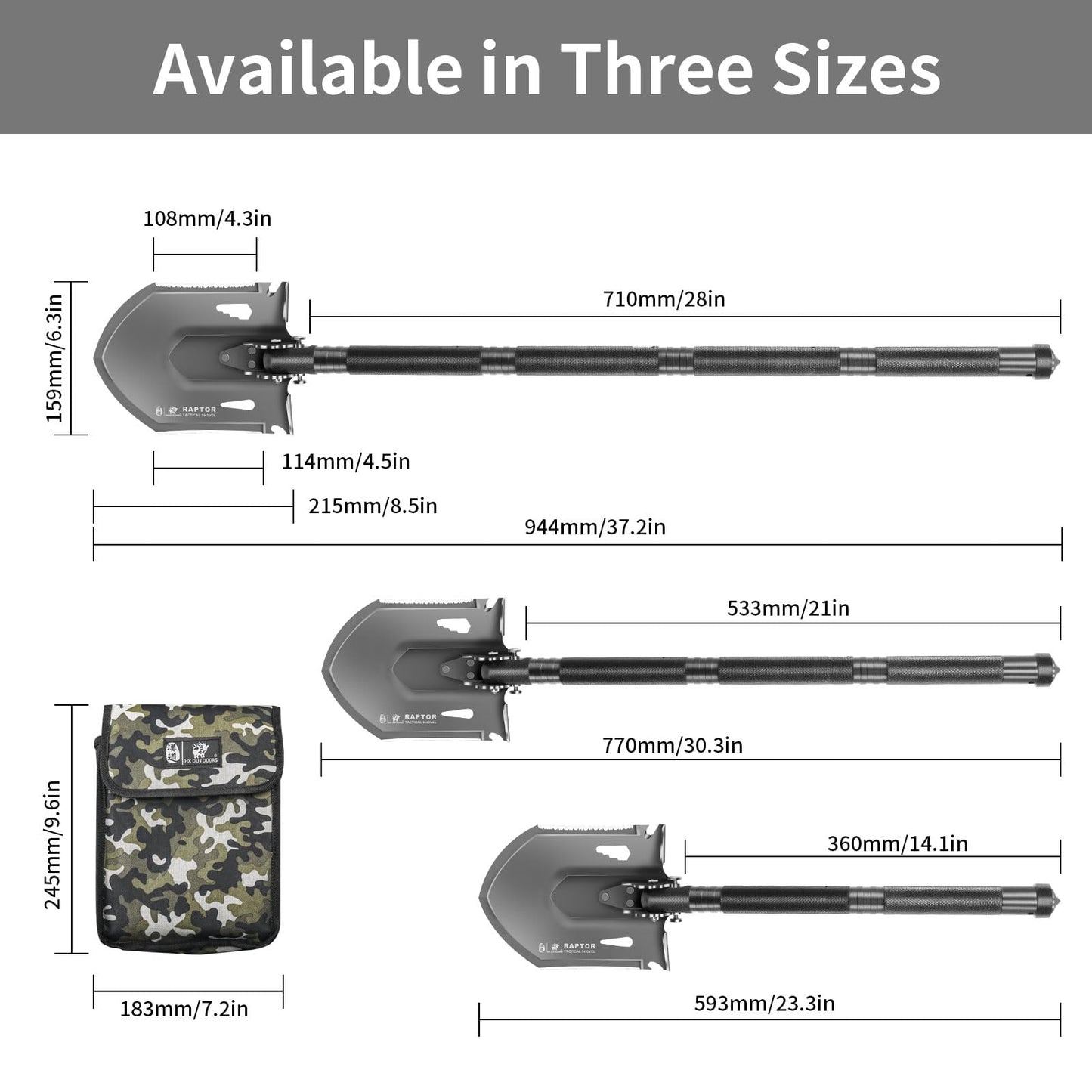HX OUTDOORS Survival Tactical Shovel