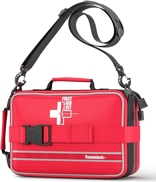 Advanced First Aid Kit, Comprehensive Trauma First Aid Kits with Labelled Compartments for Cars, Home, Office, Backpacking, Camping, Traveling, and Cycling -Upgrade 324 Piece