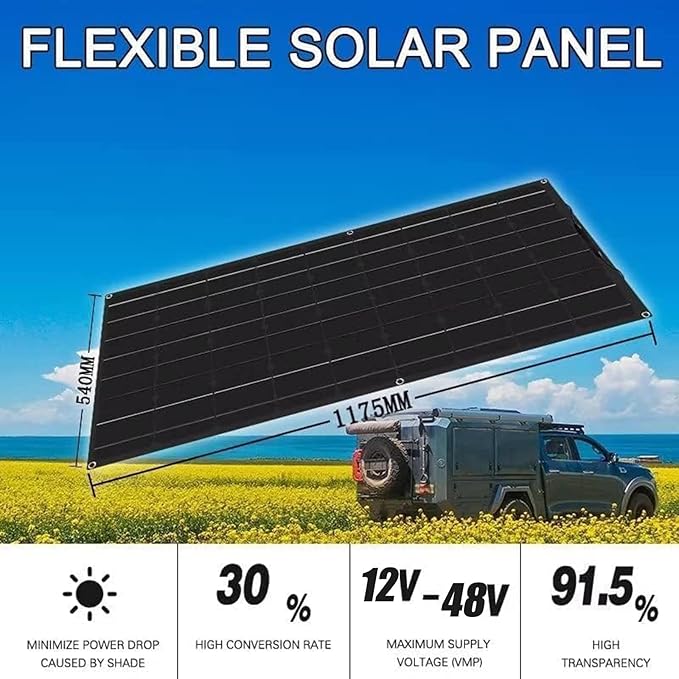 1200 Watt Solar Panel Kit, with 40A Charge Controller 2pcs 600 Watt Flexible Monocrystalline Solar Panel for 12-24V Battery Charging Car Battery Camper RV Yacht Boat