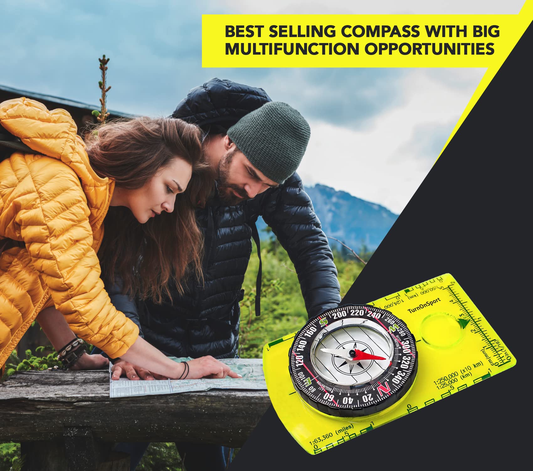 Orienteering Compass Advanced Scout for Hiking Camping Navigation Green