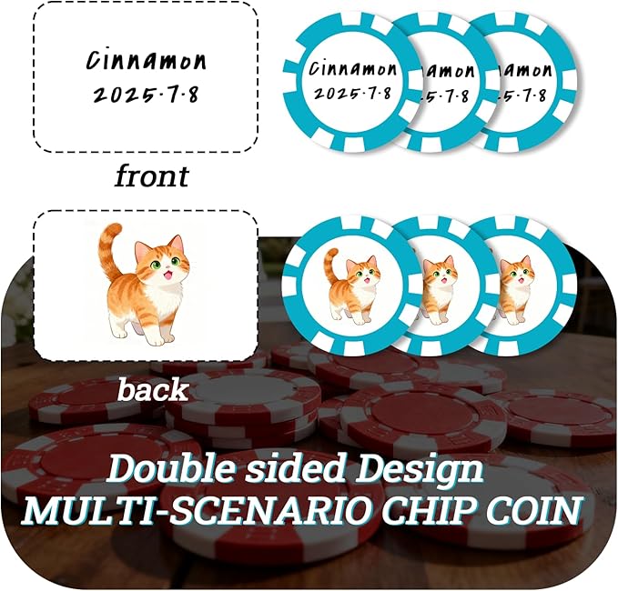 12 Grams Perfessional Customized Clay Poker Chips 30-500 PCS Personalized Casino Chips with Logo & Design 40MM Custom Casino Chips Custom Golf Ball Makers Chips(D)