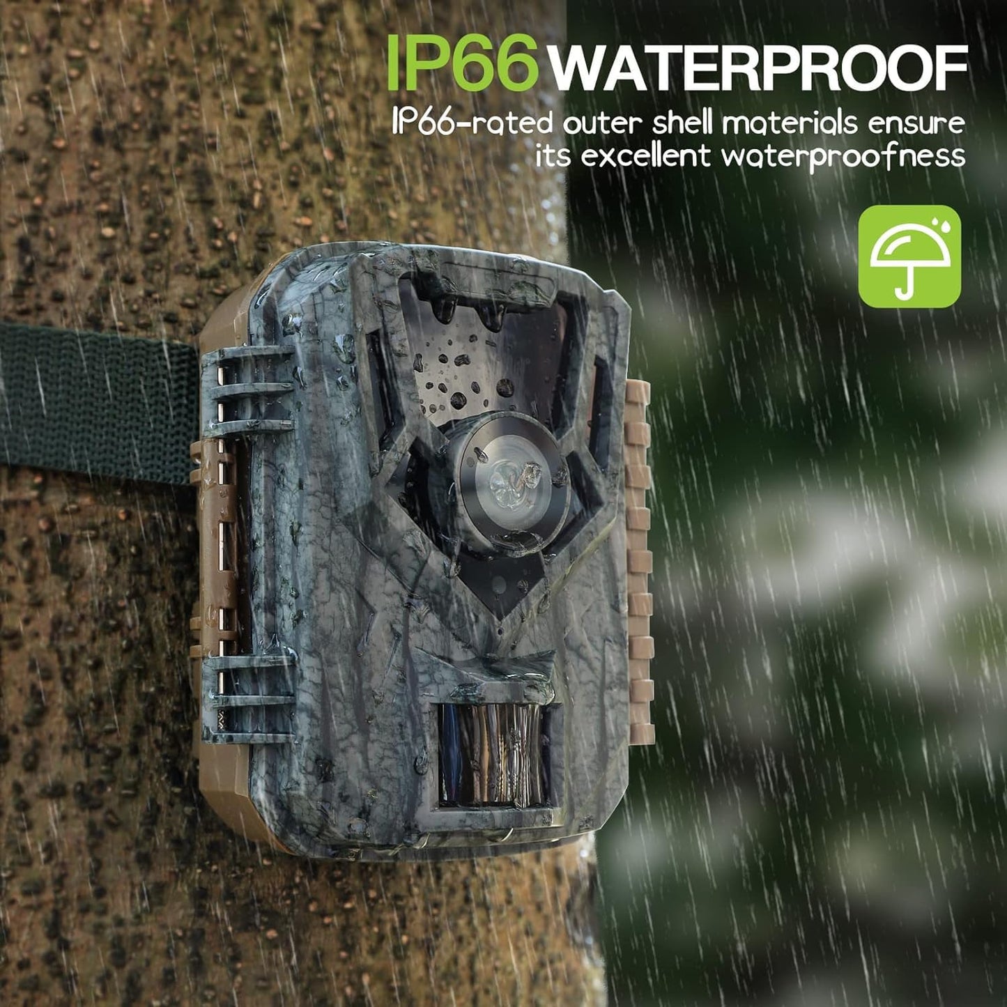 Punvoe Trail Camera 2 Pack 36 MP 2.7K Game Camera 32GB Memory Card 4 Batteries Time 2.0" LCD