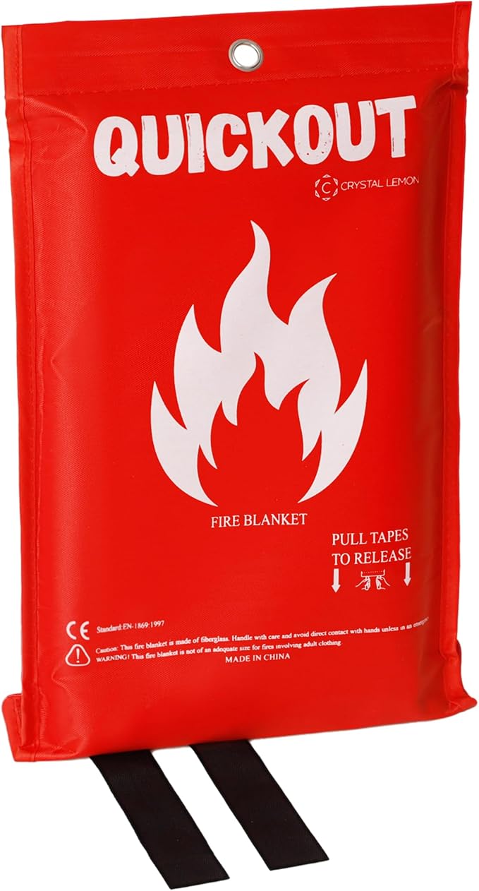 Crystal Lemon Fire Blanket 8-Pack, Home and Kitchen Fire Safety Blankets, Heavy-Duty, Large Fire Retardant Covers Made of Durable Glass Fiber, CL-Fire-01