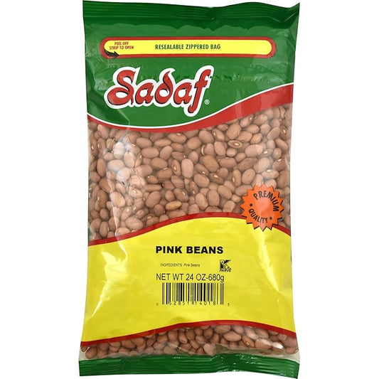 Sadaf Pink Beans - Dried Pink Beans for Cooking - Healthy & Vegetarian Meal - Kosher - 24 Oz Resealable Bag