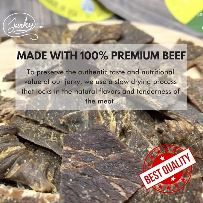 Jerky.com Beef Jerky Sampler Pack – 5 Flavors (Original, Black Pepper, Teriyaki, Sweet & Spicy, Hot) – Premium Meat Snack, No MSG, High-Protein Gift for Men (5 Flavors - 1 oz. bags)