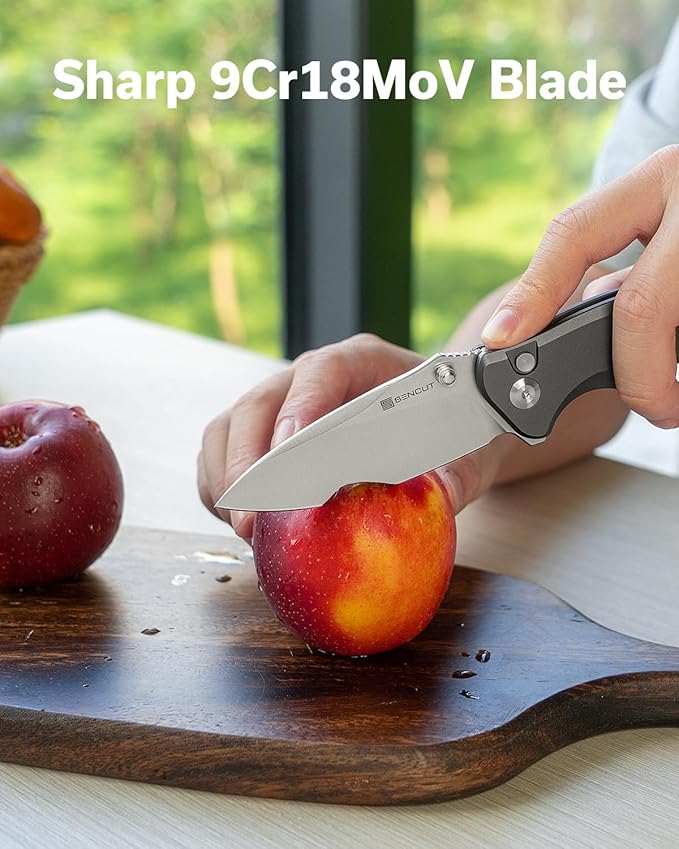 SENCUT Cybrix Folding knife, Pocket Knife with 3.46" 9Cr18MoV Blade Aluminum Handle, EDC Knife Reversible Clip for Men Women Camping Hiking (Gray)