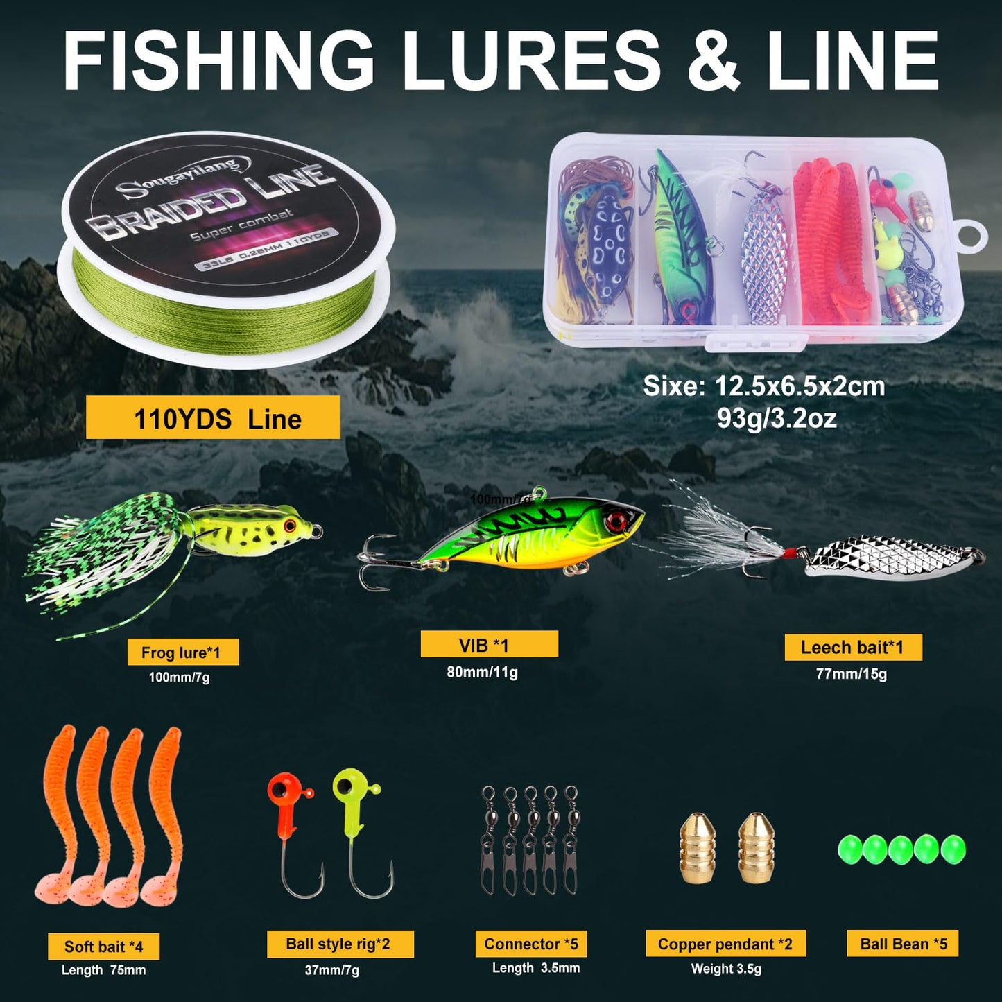 Sougayilang Fishing Rod Combos with Telescopic Fishing Pole Spinning Reels Fishing Carrier Bag for