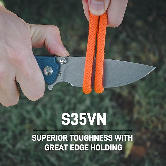 ARTISANCUTLERY Tradition V2 Pocket Knife, 3.58" S35VN Steel Blade with G10 Handle for Men Women(1702M Blue)