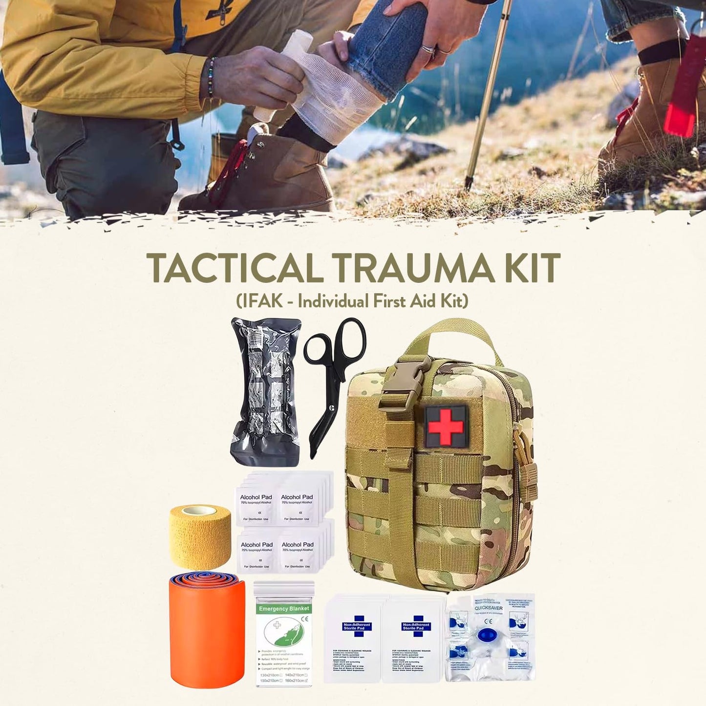 TacPreps Bug Out Bag Backpack Survival Kit, Prepper Emergency Survival Gear