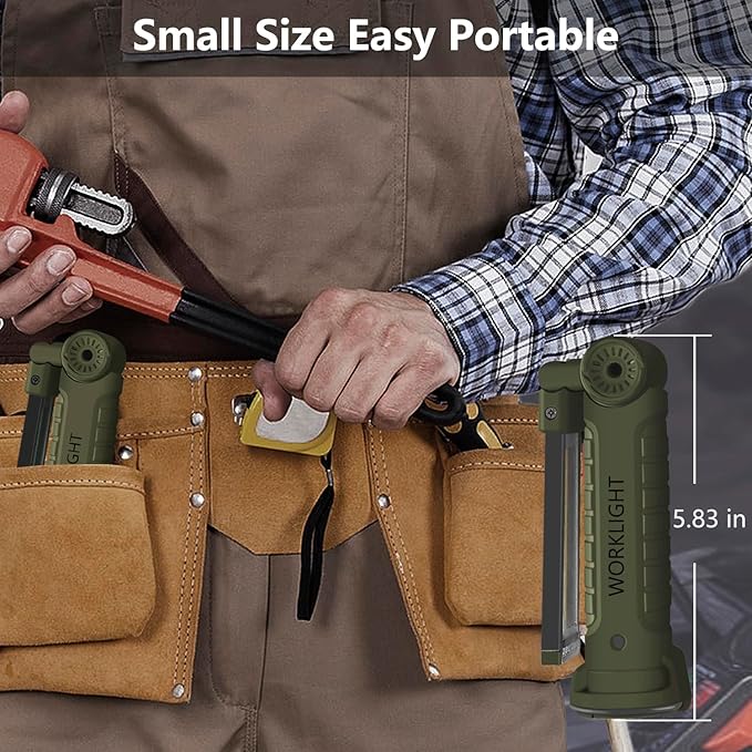 Working Light Portable, Rechargeable Work Lights with Magnetic Base Hanging Hook,360° Rotate 5 Modes,COB LED 700 Lumens Foldable Inspection Light for Car Repair, Grill and Outdoor Use(4pack)