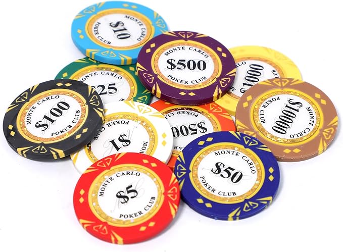 14 Gram Clay Poker Chips Texas Hold’em 50PCS Poker Chips Numbered Chips for Blackjack Poker Games (G 50PCS)
