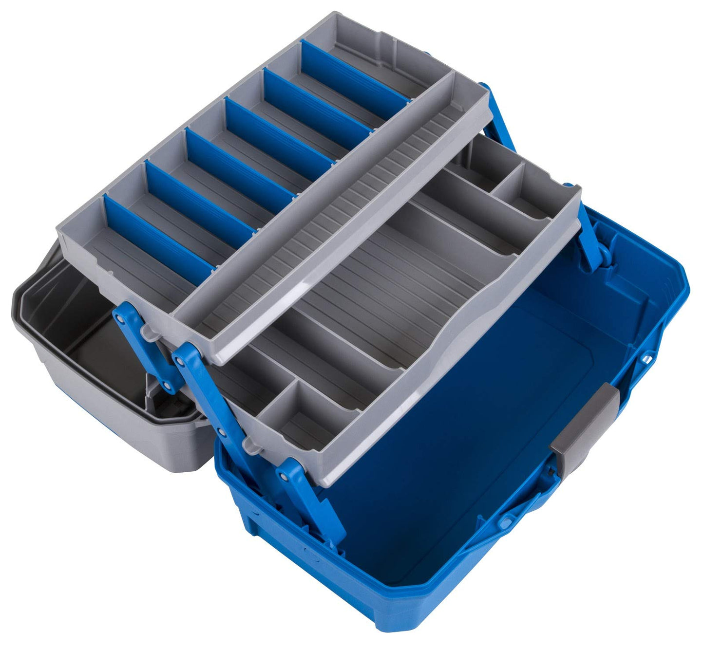 Flambeau Outdoors 6382 2-Tray Tackle Box, 15 Compartments, Blue and Gray