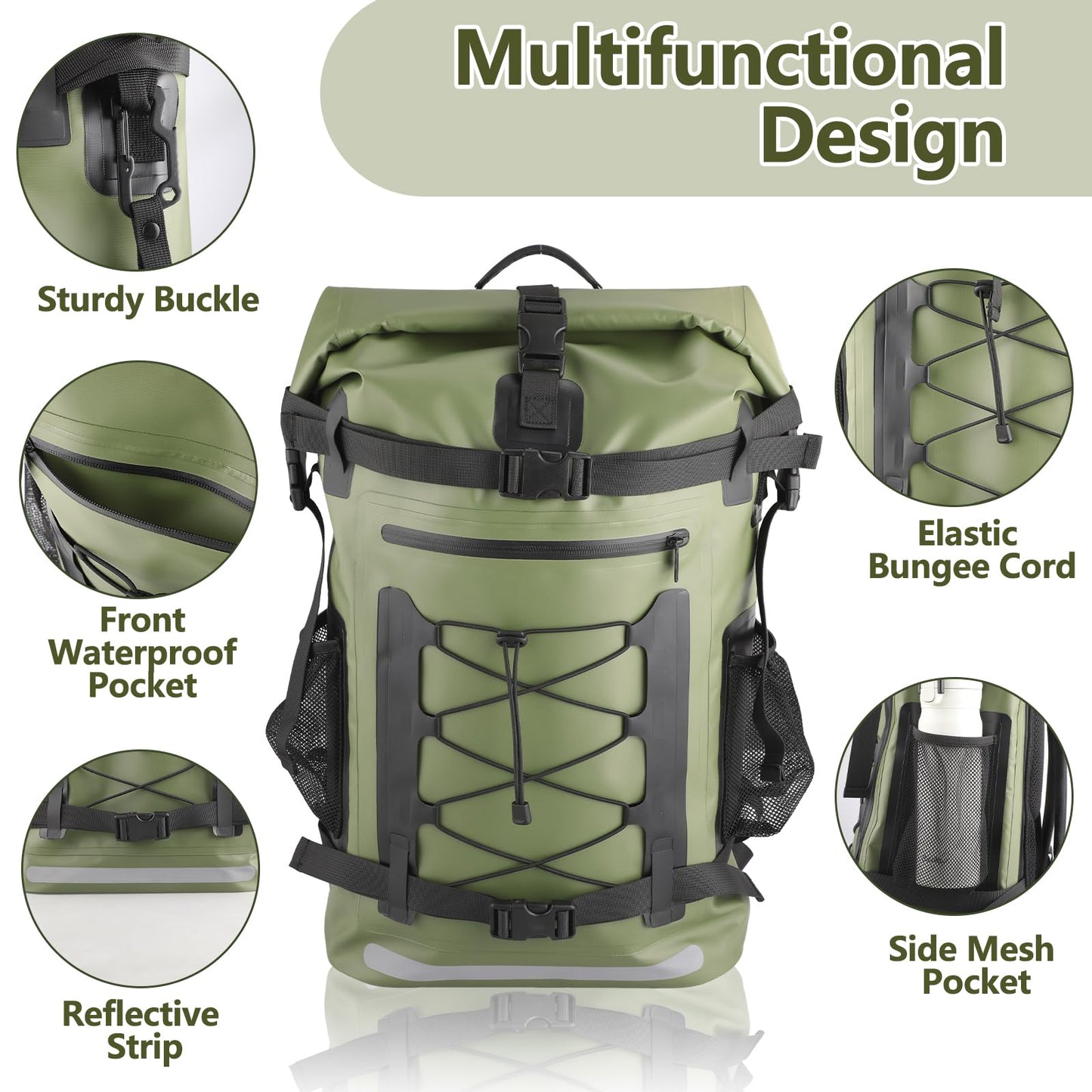 Waterproof Backpack, 40L Large Capacity Dry Bag, Hiking Travel Backpack