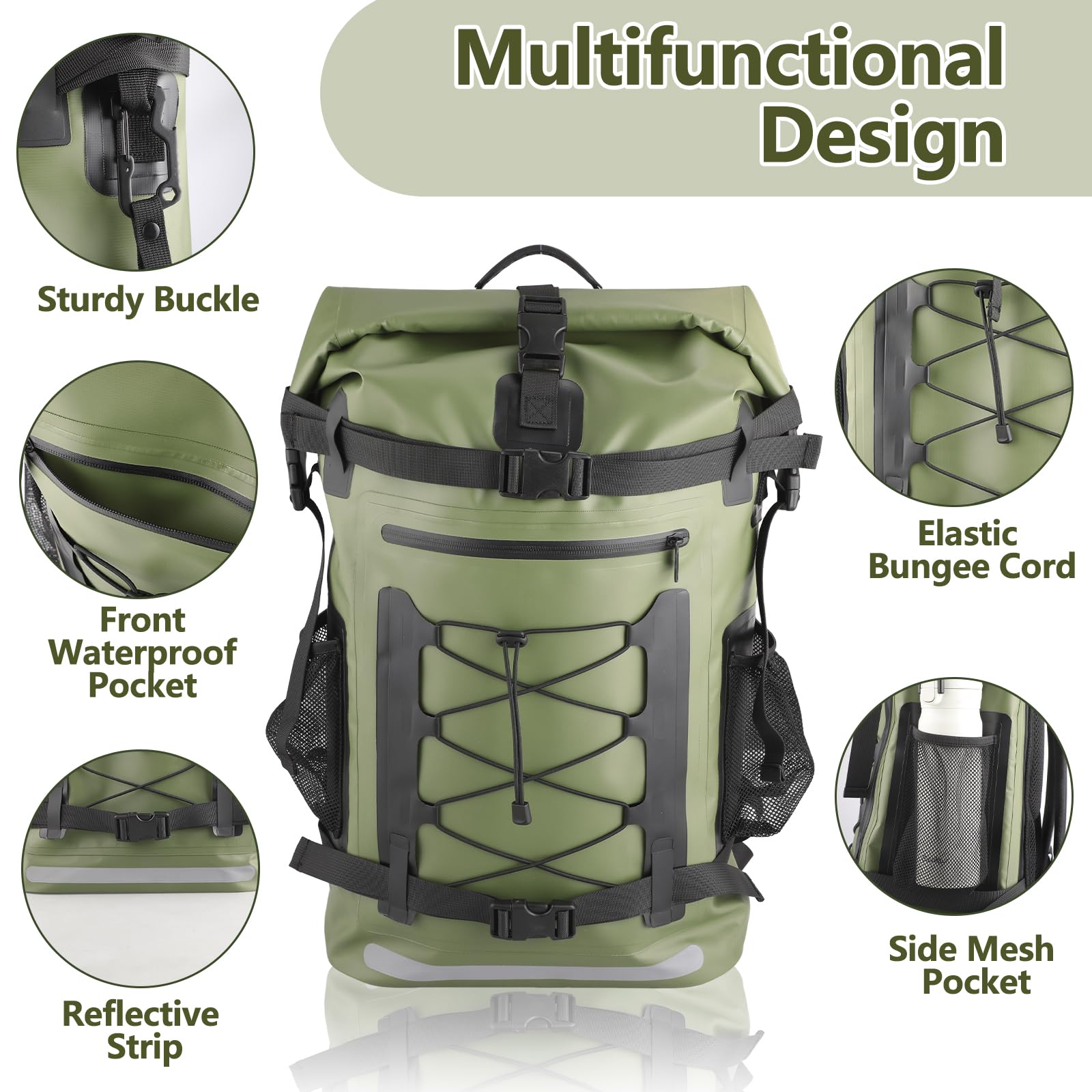 Waterproof Backpack, 40L Large Capacity Dry Bag, Hiking Travel Backpack