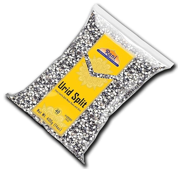 Rani Urid/Urad Split Chilka (Split Matpe Beans with Skin) Indian Lentils 14oz (400g) ~ All Natural | Gluten Friendly | Non-GMO | Kosher | Vegan | Indian Origin