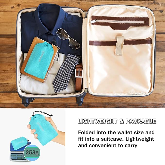 ZOMAKE Ultra Lightweight Packable Backpack 18L, Small Foldable Hiking Backpacks Water Resistant Folding Daypack for Travel(Aqua Blue)