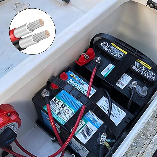 iGreely 10 Gauge Wire Tinned Copper Tray Cable - Connect Charge Controller and Battery for Solar Panel MPPT RV Automotive Marine Boat 5FT 10AWG