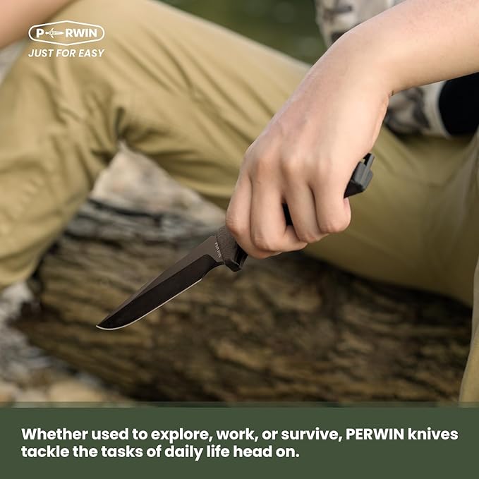 Bushcraft Survival Knife - Outdoor Camping Hunting Fixed Blade With D2 Steel and G10 Handle for EDC, Sheath Included - Collection Gift for Him