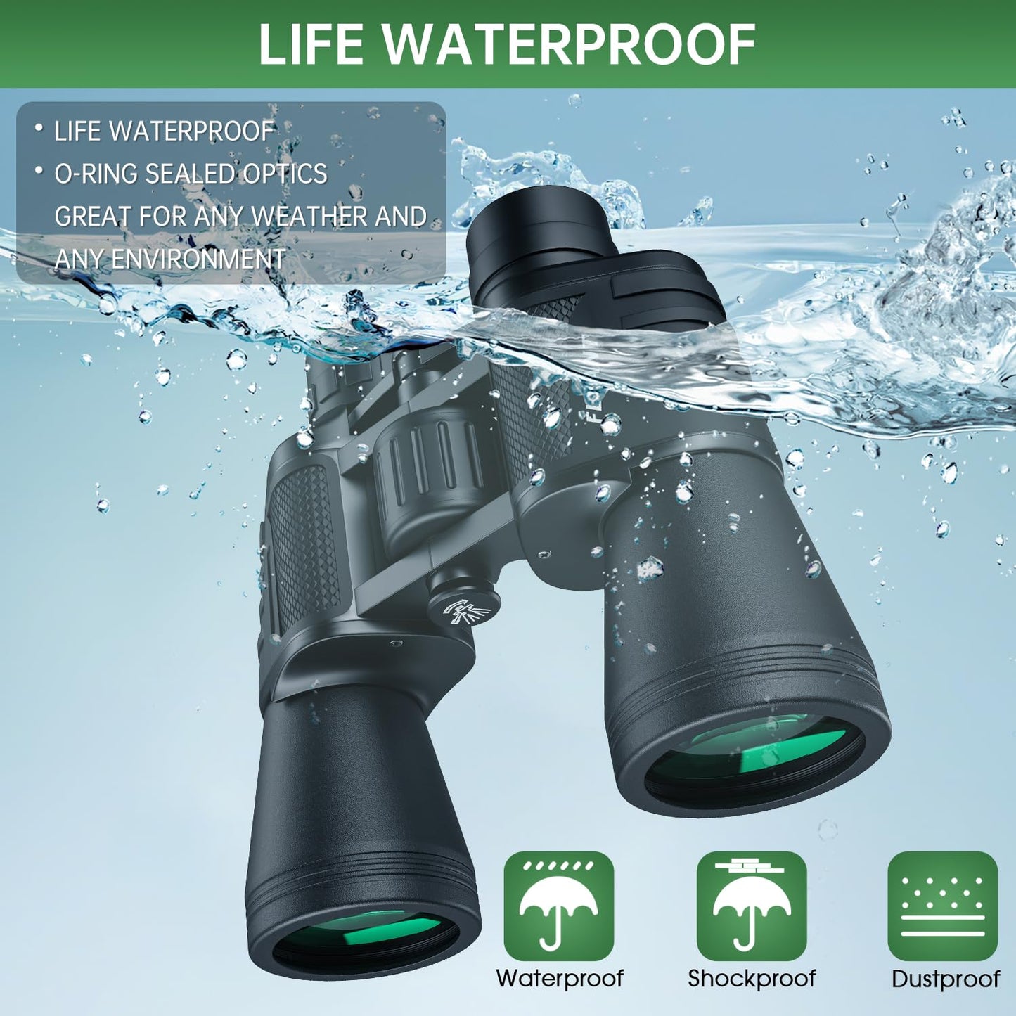 20x50 High Powered Binoculars for Adults, Waterproof Compact Binoculars with Low Light Vision for