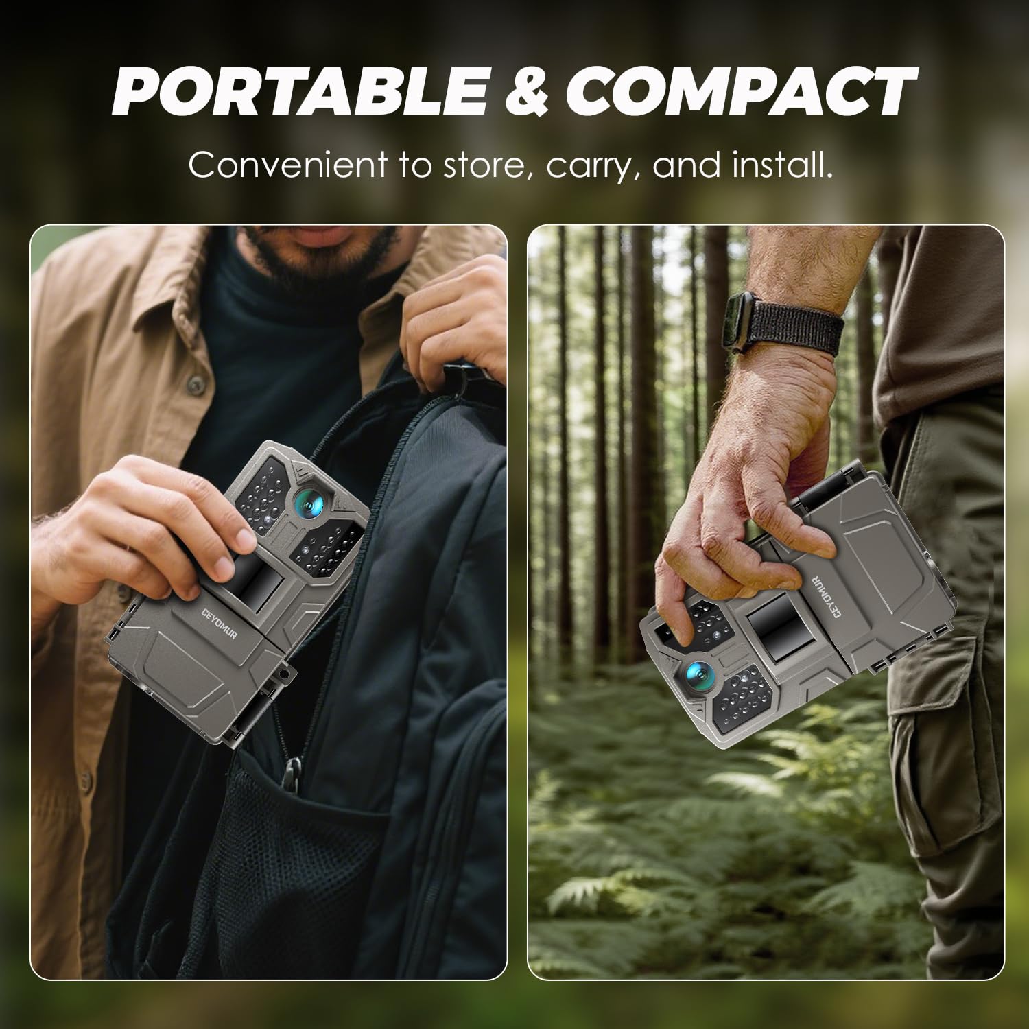 CEYOMUR Trail Camera, 36MP HD Trail Cam with Night Vision Motion Activated