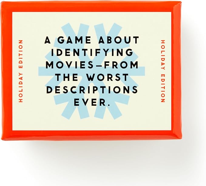 Brass Monkey Poorly Explained Movies – Holiday Edition Party Game with 300 Cards Featuring Uniquely Terrible Descriptions of Movies, Suitable for 2-8 Players