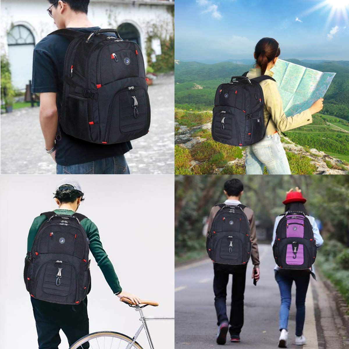 SHRRADOO Extra Large Travel Laptop Backpack for Men, Work College Backpacks