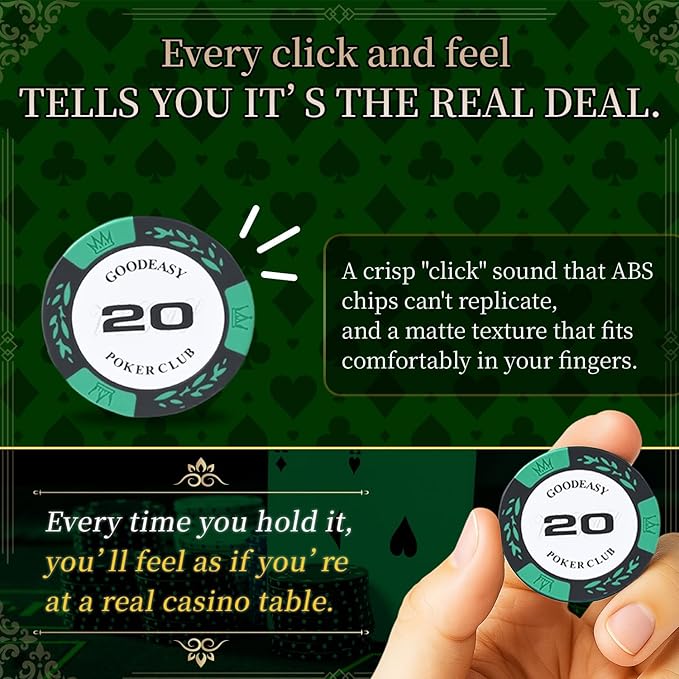 Poker Chip Set ??100 Clay Chips with Carrying Case, Beginner-Friendly, Home Casino, Gift-Ready, Casino Grade