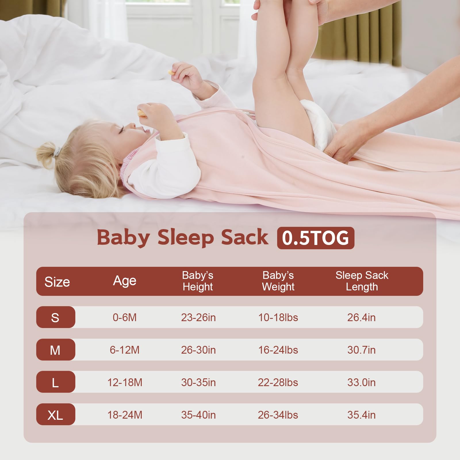 Wrrernsin Baby Sleep Sack 0-6 Months,100% Cotton TOG 0.5 Wearable Blanket for Newborn and Infant, 3