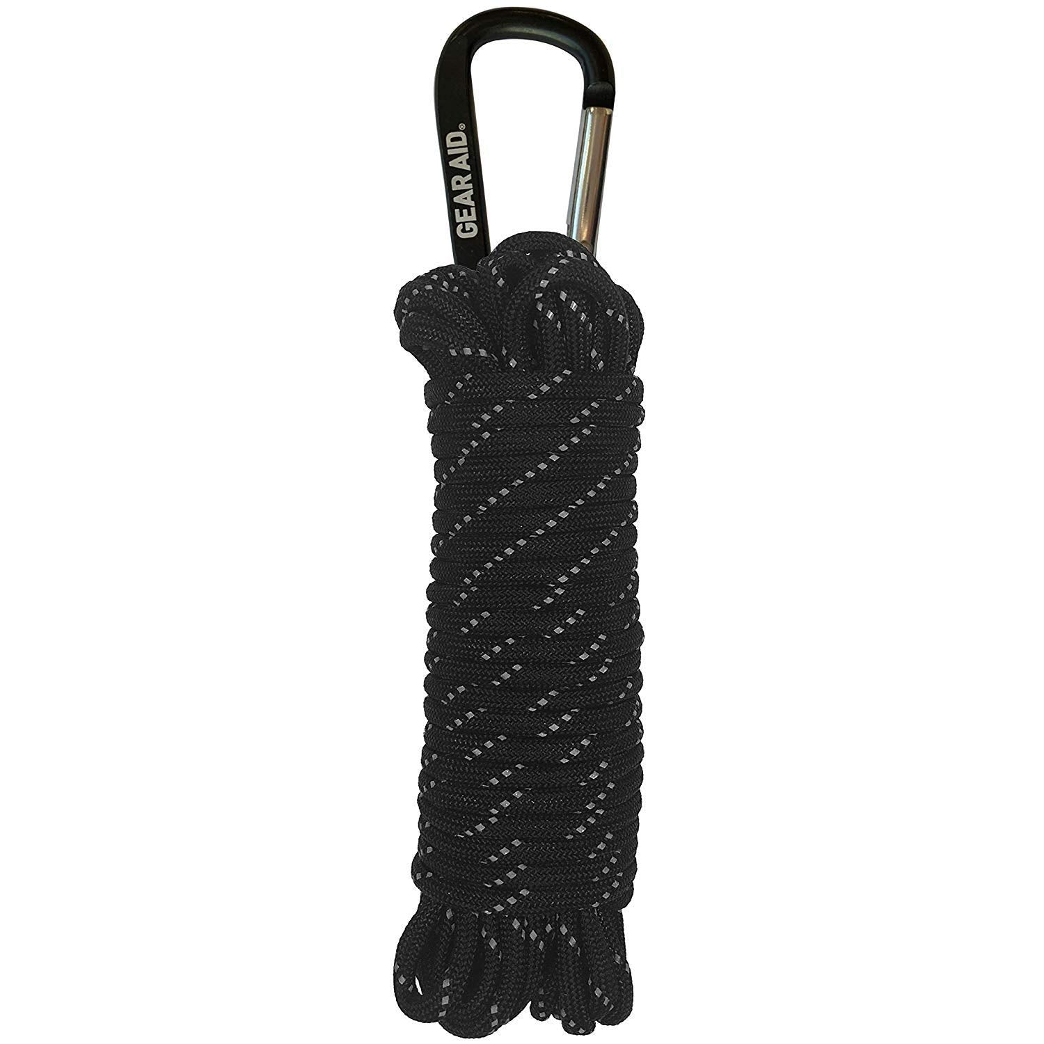 GEAR AID 550 Paracord and Carabiner, 7 Strand Utility Cord for Camping and Survival, Black
