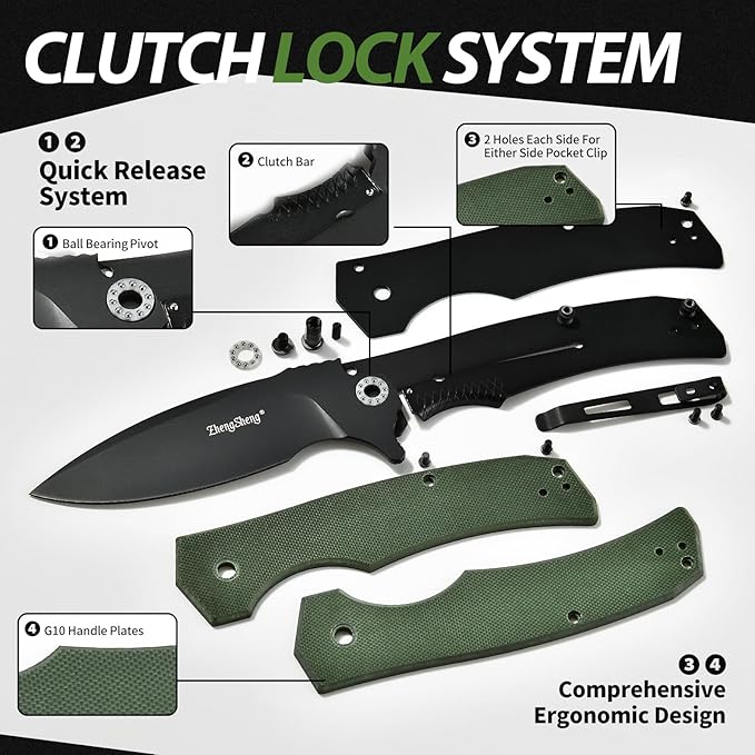 Praxis Folding Pocket Knife, 3.6" PVD Titanium Coating D2 Steel Blade Foldable Knife with G10 Handle Lightweight Camping Survival Hiking Knives