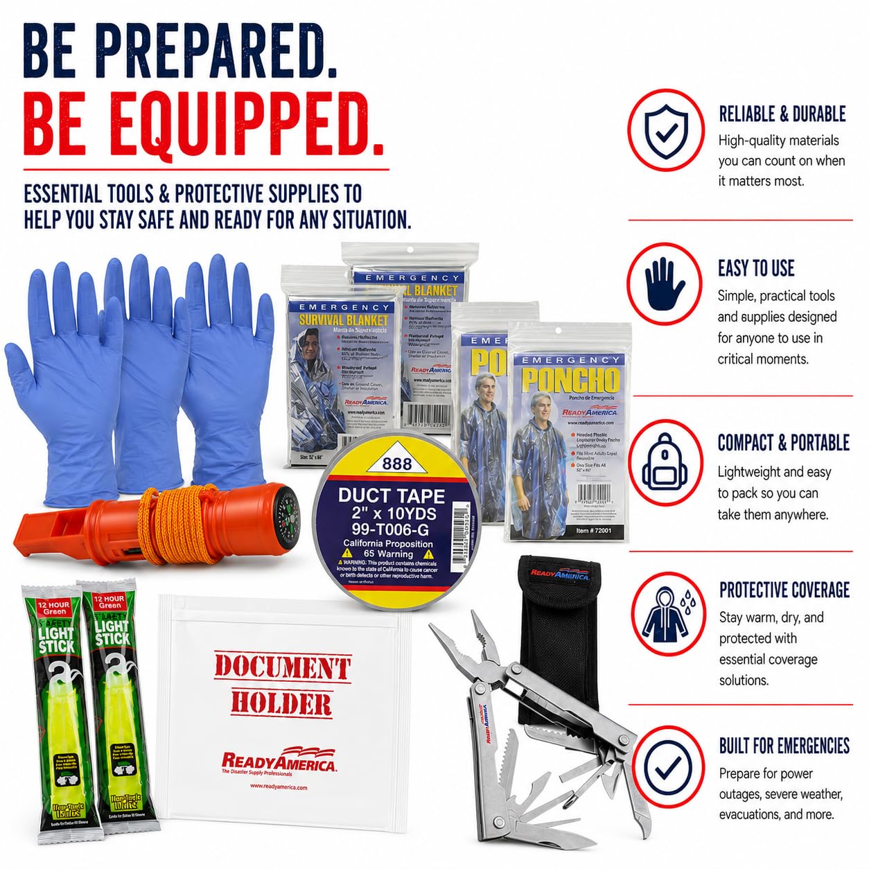 Ready America 70285, 2-Person 3-Day Deluxe Emergency Backpack