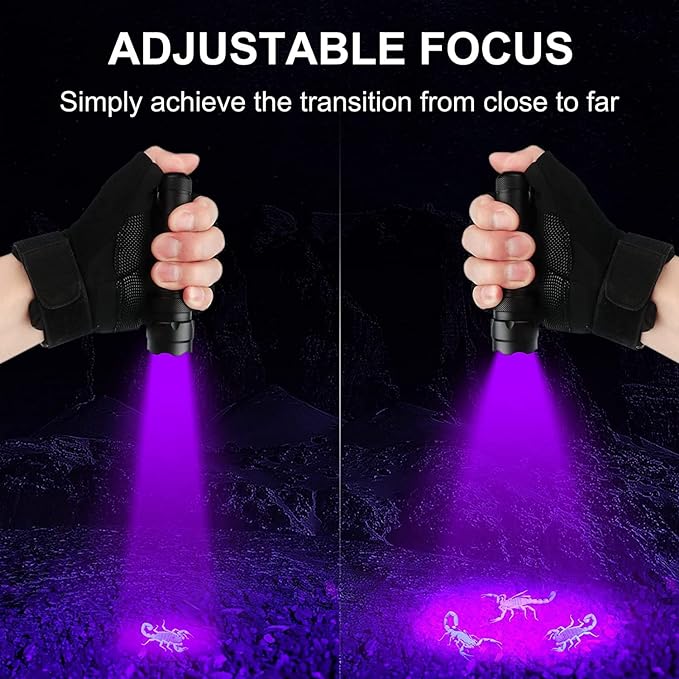 ULTRAFIRE Black Light UV Flashlight, Super Power UV 395-405 nm LED WF-502B Blacklight Flashlights for Leak Detector, Pet Urine Stain, Bed Bug Not Included Batteries