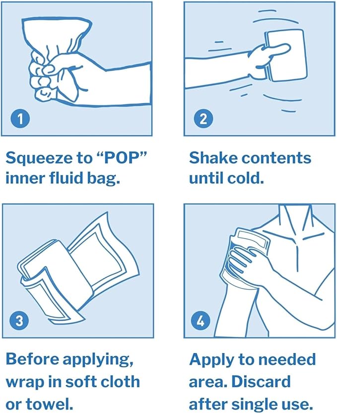 McKesson Instant Cold Packs 4" x 6" [24 Pack] - Instant Ice Packs for Injuries Disposable, Pain Relief, Swelling, Sprains - Travel Cold Compress for Sports, First Aid, Toothache