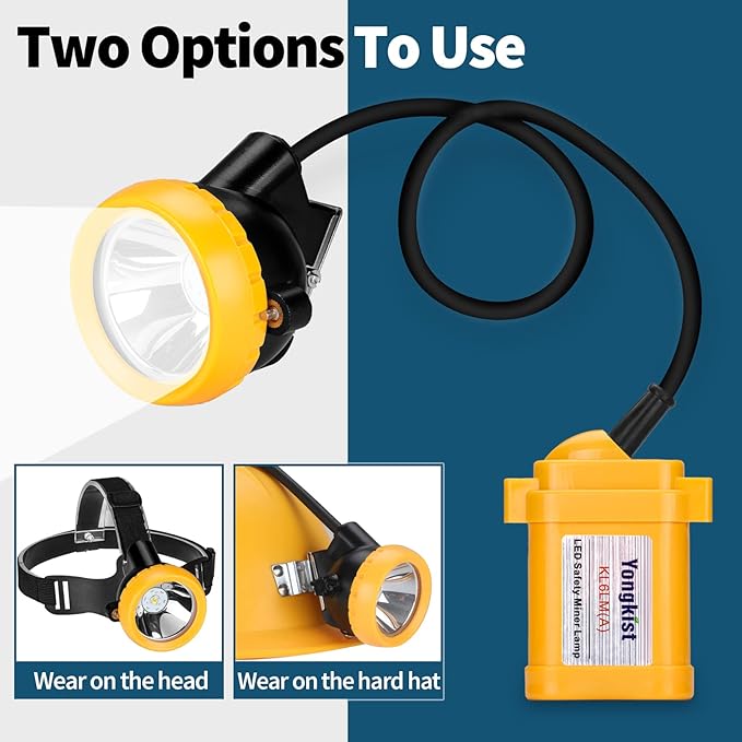 Safety Mining Headlight, Rechargeable & Waterproof, High Power LED Light Source, Cordless & Adjustable, Suitable for Outdoor Activities