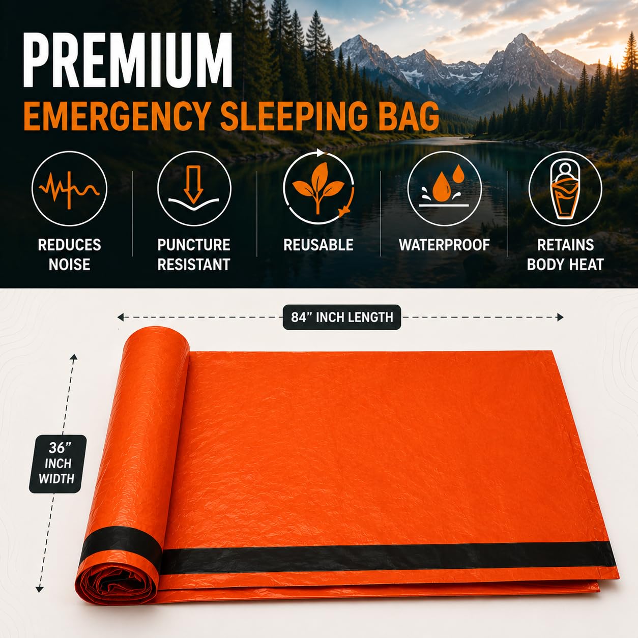 NovaMedic NM-3673P Emergency Sleeping Bag Parent ASIN (Pack of 5)