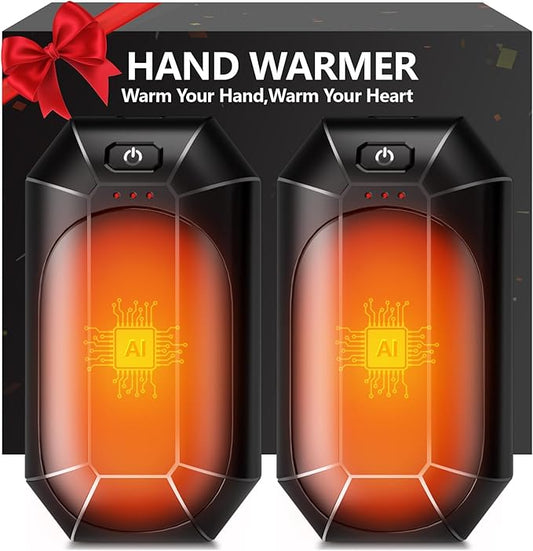 AI Hand Warmers Rechargeable 2 Pack,Portable Electric Hand Warmer Reusable,AI Hand Warmer for Outdoor Golf Hunting Camping Accessories,Warm Winter Gifts for Men Women Kids