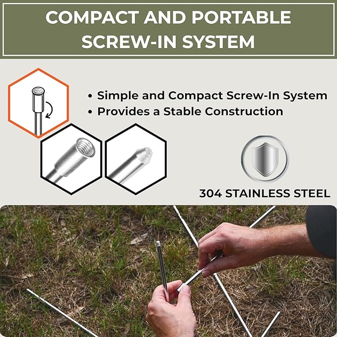 Tactiko Survival Campfire Cooking Tripod ??33" Stainless Steel Folding Stand with Adjustable Chain ??Compact & Lightweight Outdoor Gear for Hanging Kettles, Pots & Percolators ??Carry Bag Included