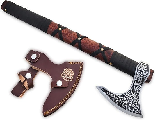 | Exquisite Handmade Viking Axe - Ideal for Collectors & Enthusiasts | Authentic, Artisan-Crafted | Medieval Styled Axe with Durable and Robust High Carbon Steel (GC-AX06)