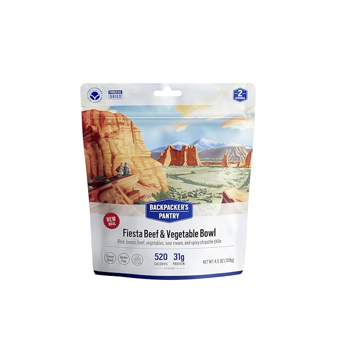 Backpacker's Pantry Fiesta Beef and Vegetable Bowl | Freeze Dried Backpacking & Camping Food, 1 Count
