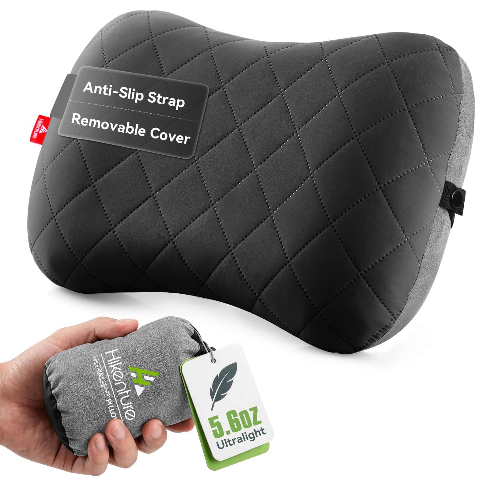 Hikenture Camping Pillow with Removable Cover, Ultralight Inflatable Pillow