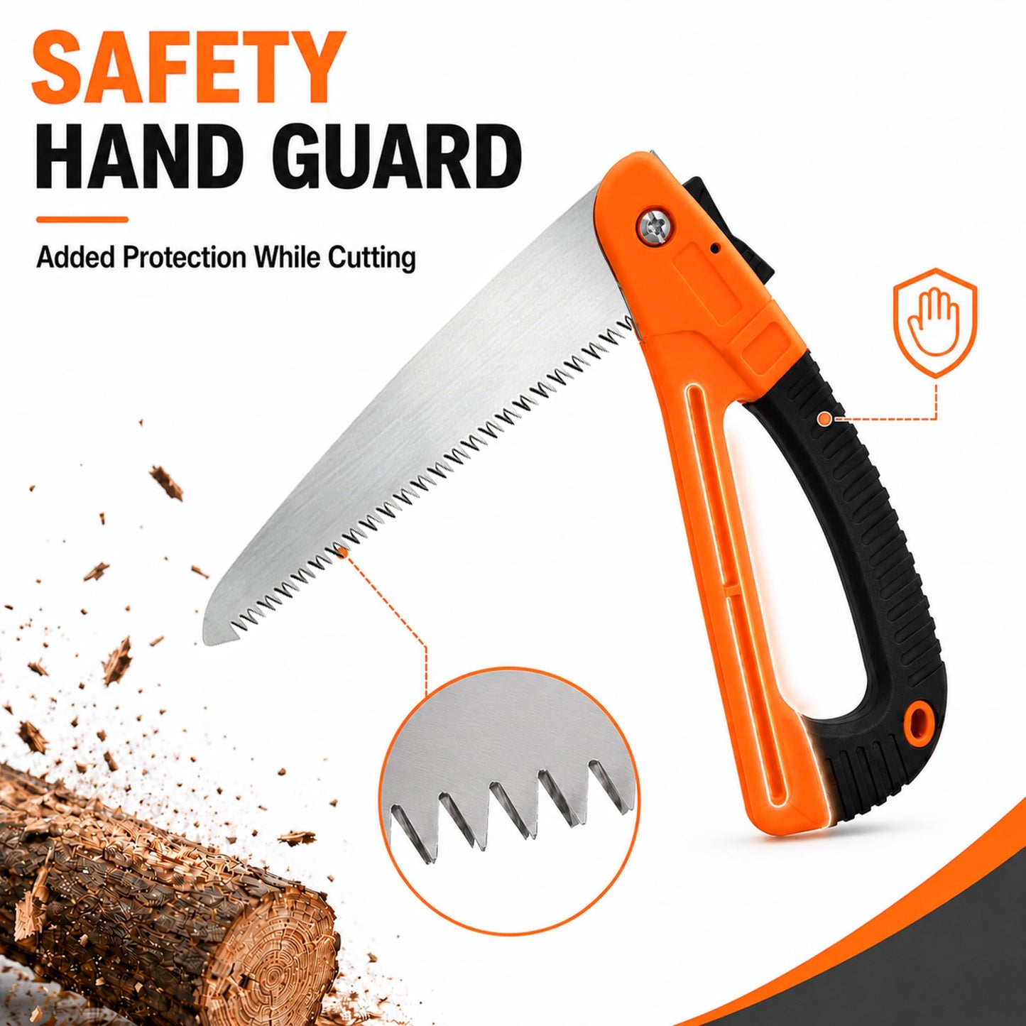 RYLVORN Camping Saw with Upgraded Hand Guard and SK5 Blade