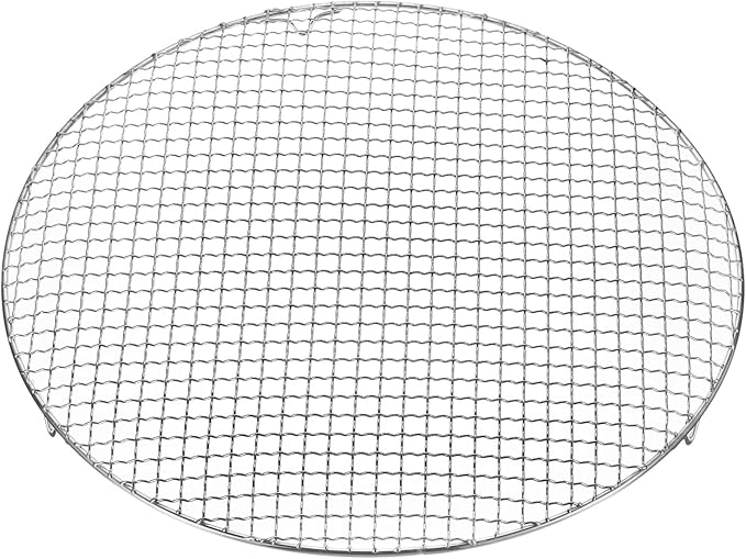 HARFINGTON Round Cooking Rack 16.7-inch Stainless Steel Cross Wire Barbecue Grill Net with 20mm Legs for Cooking Baking Steaming BBQ