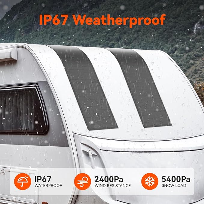 RICH SOLAR MEGA 80W CIGS Flexible Solar Panel Ultra-Light Thin-Film High Efficiency Easy Install for RV, Boat, Off-Grid