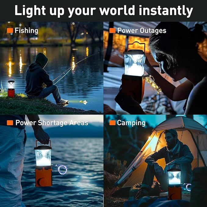 Salt Water Camping Lamp, Outdoor Lanterns Camping Essentials, No Batteries Required Lights for Emergency Supplies, 120H Continuous Lighting , Waterproof IP65 Survival Kit for Hurricane