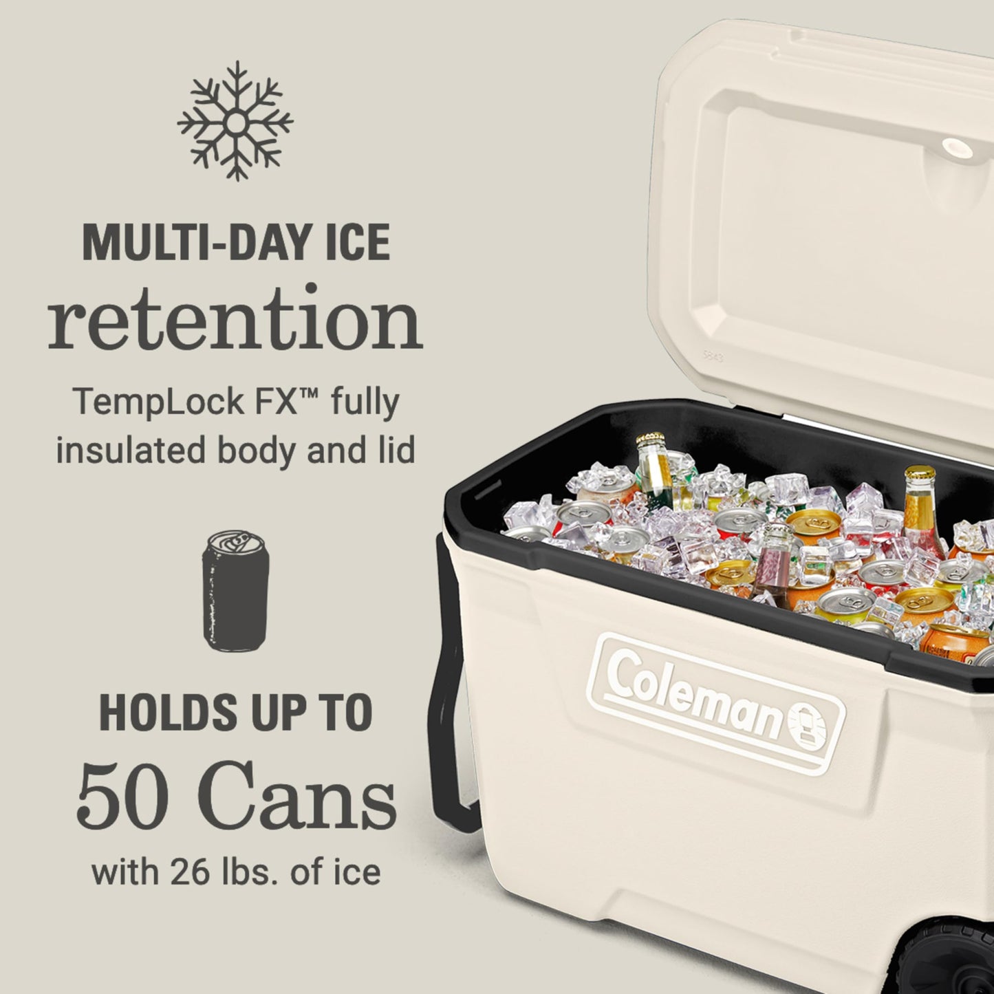Coleman Classic Series Insulated Portable Cooler, Leak-Resistant Outdoor Hard Cooler Keeps Ice up