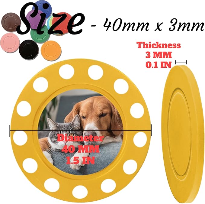 Custom Poker Chips Personalized Plastic Poker Chips with Logo Funny Parties Chips Print Your Photo or Text Golf Ball Markers for Putting Green Yellow